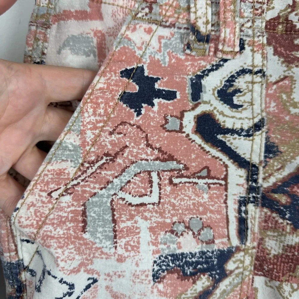 Anthropologie The Wanderer Utility Pant Button Fly Boho Size 27 Tapestry Aztec